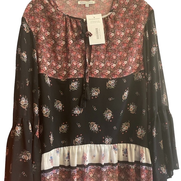 NWT Rebecca Minkoff Paisley Romantic Boho Flutter Sleeve Top Size Small - Picture 2 of 12